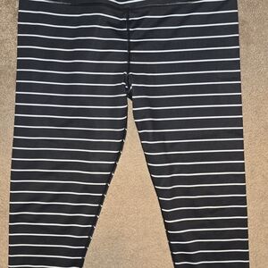 KIAVA Black and White Striped Capris